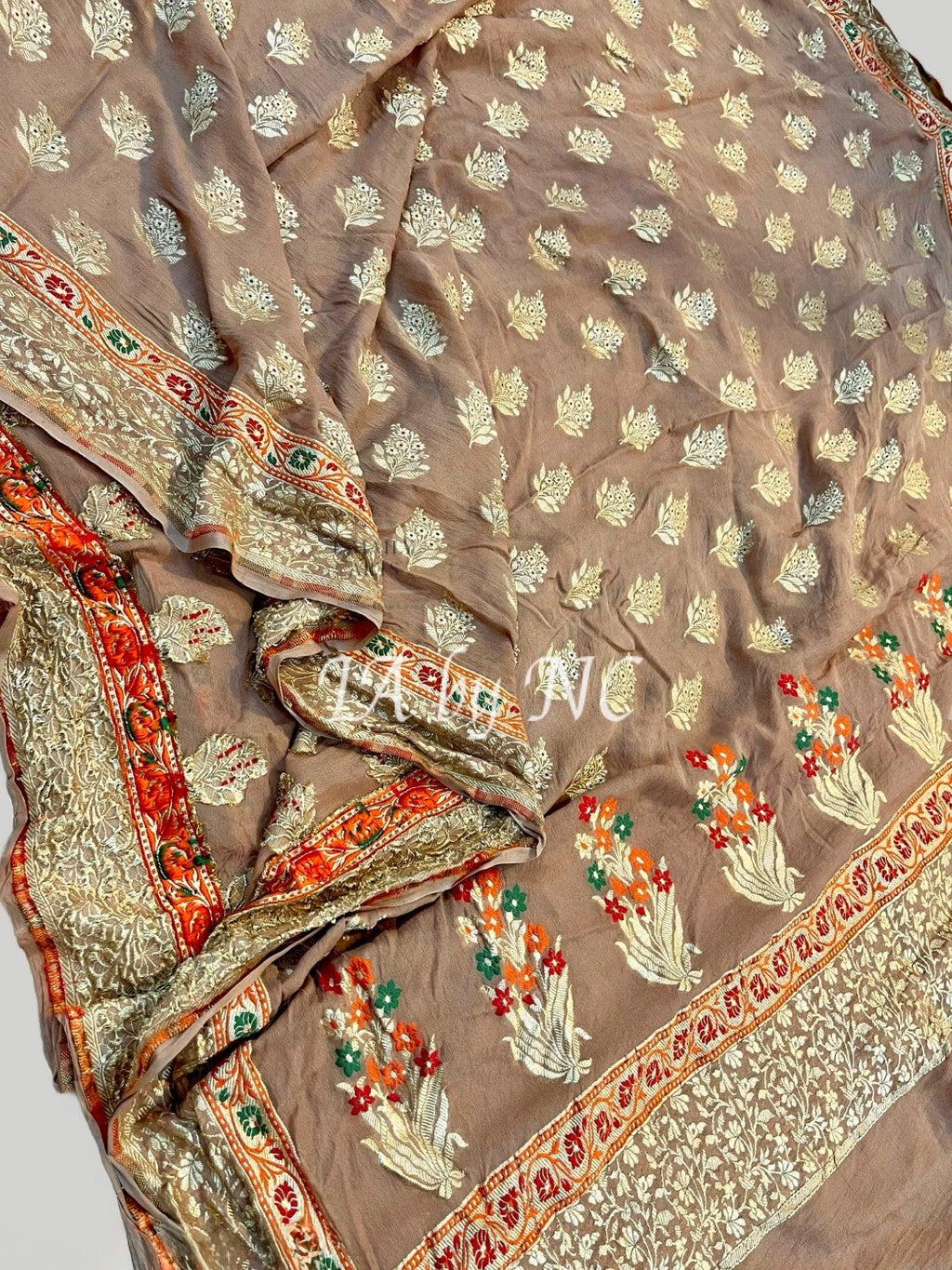 Tortilla Banarasi Pure Khaddi Georgette Saree