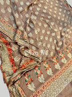 Tortilla Banarasi Pure Khaddi Georgette Saree