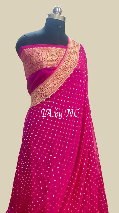 Rani Banarasi Pure Khaddi Georgette Saree