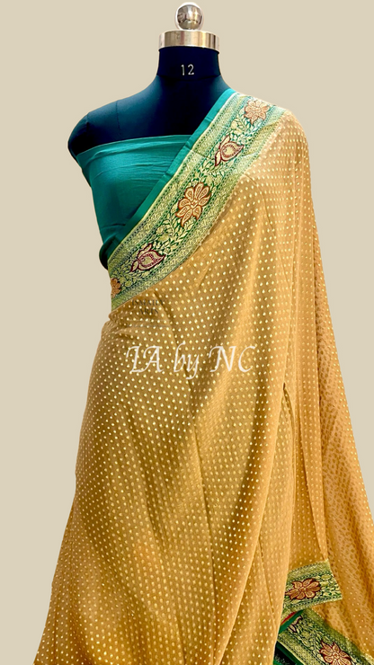 Dijon Banarasi Pure Khaddi Georgette Saree