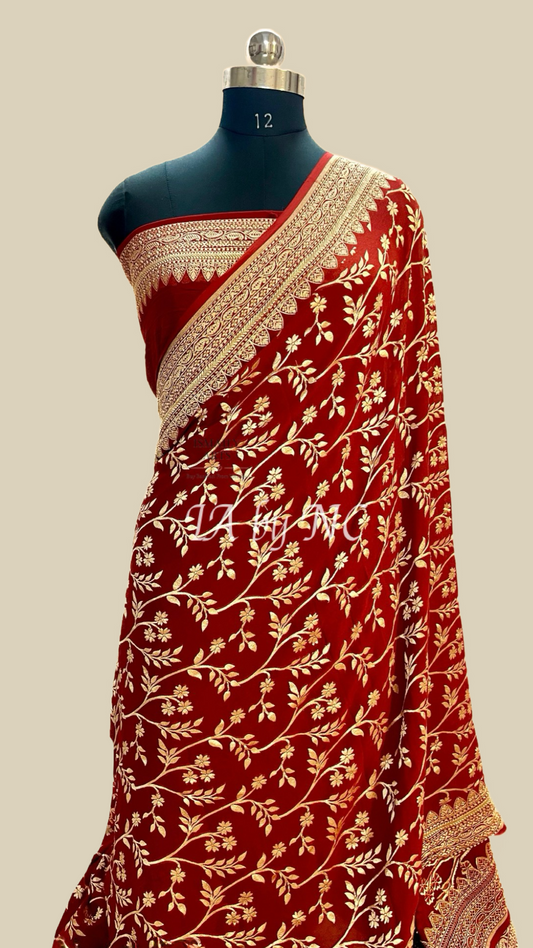 Barn Banarasi Pure Khaddi Georgette Saree
