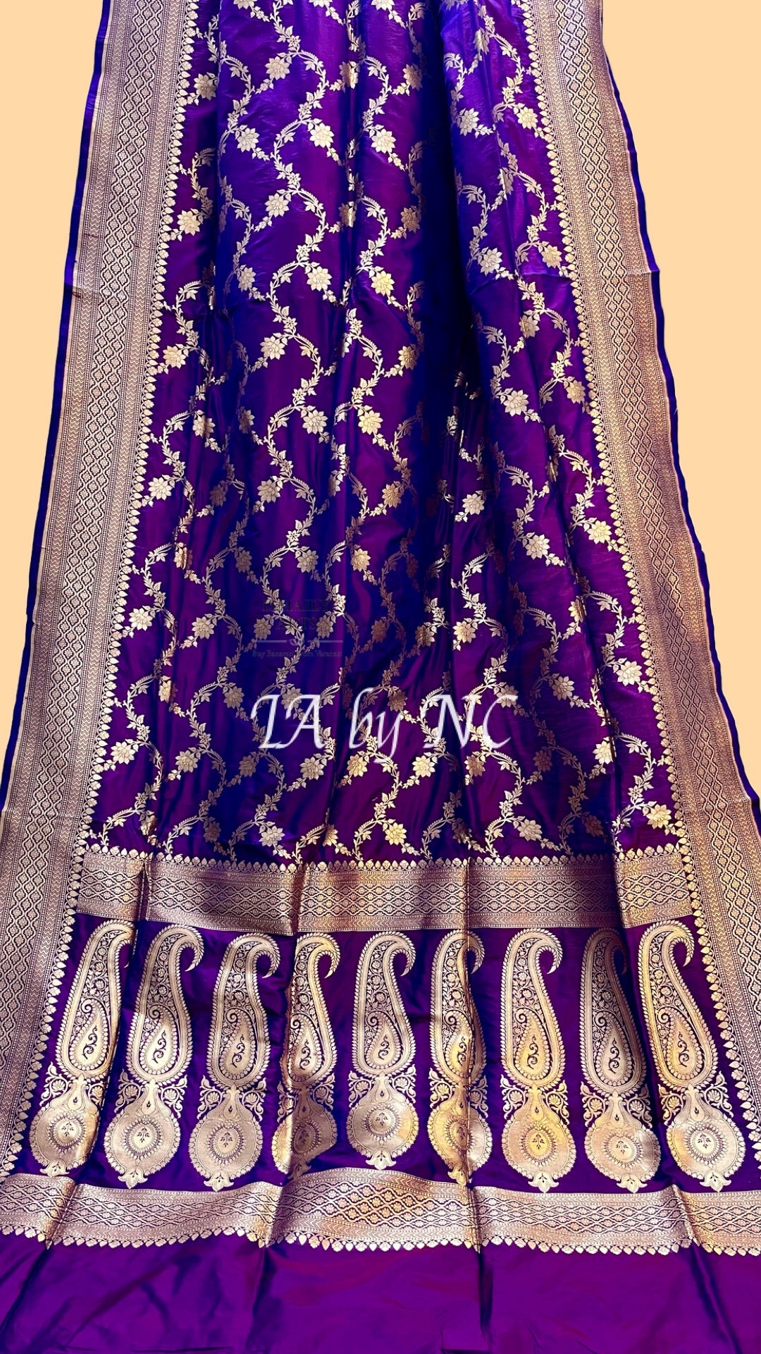 Grape Banarasi Pure Katan Silk Pattu Saree