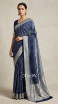 Prussian Banarasi Pure Khaddi Georgette Saree