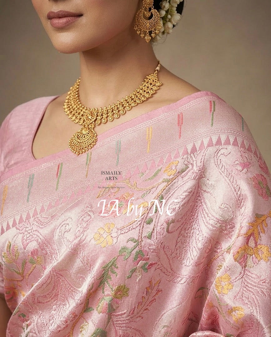 Punch Banarasi Pure Khaddi Tussar Georgette Brocade Saree
