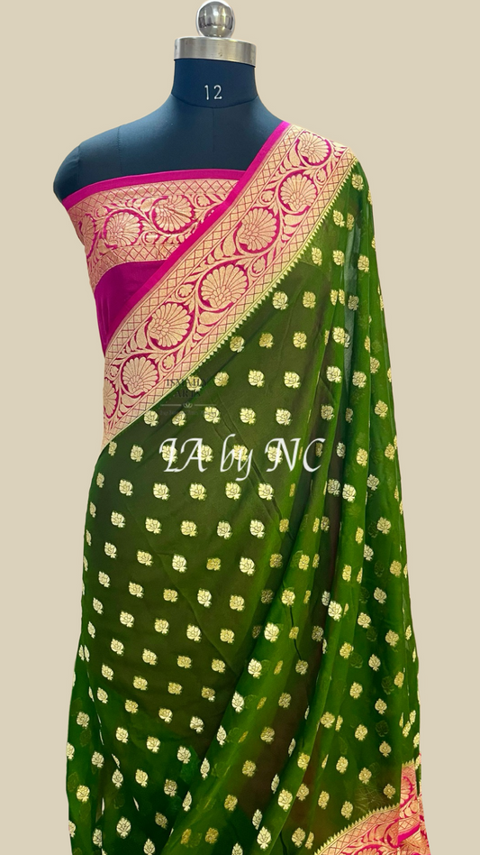 Fern Banarasi Pure Khaddi Georgette Sarees