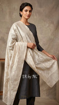 Beige Banarasi Pure Munga Silk Dupatta