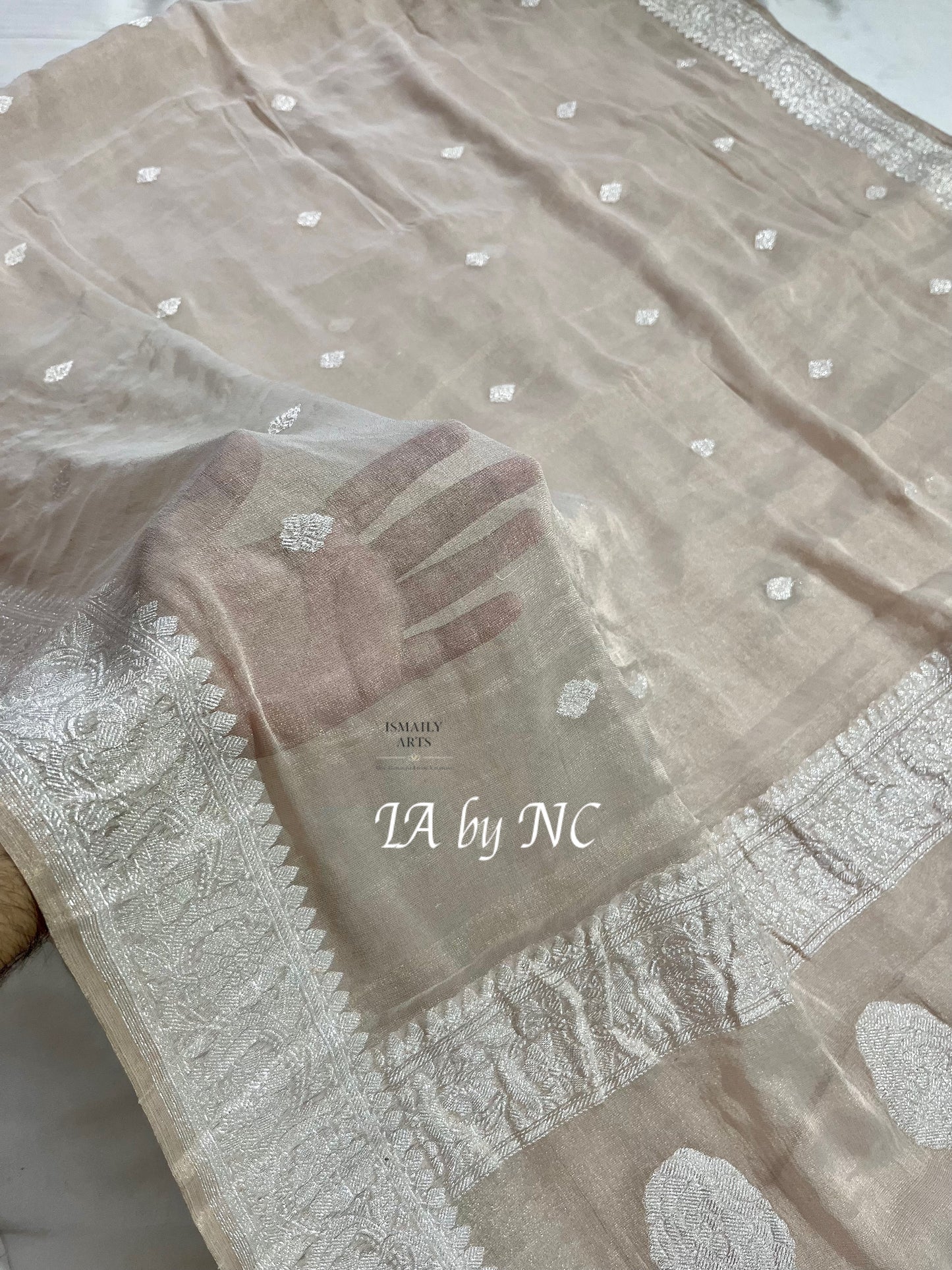 Natural Banarasi Pure Khaddi Tissue Georgette Kadwa Saree