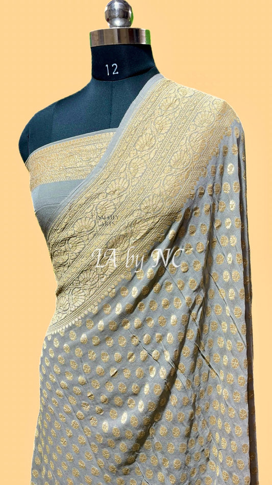 Stone Banarasi Pure Khaddi Georgette Saree