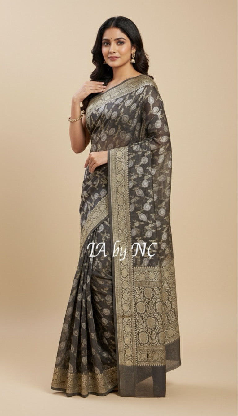 Ash Banarasi Pure Khaddi Georgette Saree