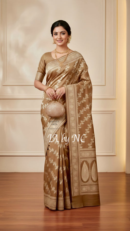 Tortilla Banarasi Mashru Katan Silk Saree