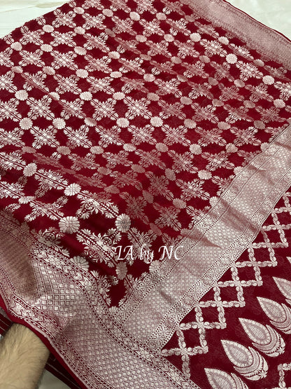 Barn Banarasi Pure Khaddi Georgette Saree