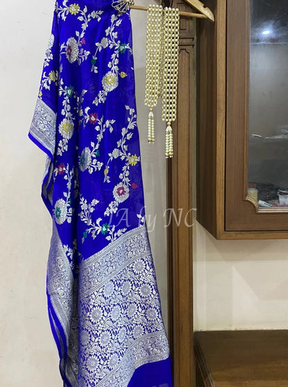 Royal Banarasi Pure Khaddi Georgette Meenakari Dupatta