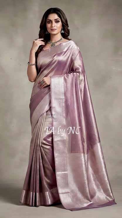 Plum Banarasi Pure Tissue Silk Saree
