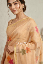Pale Banarasi Pure Kora Silk Saree