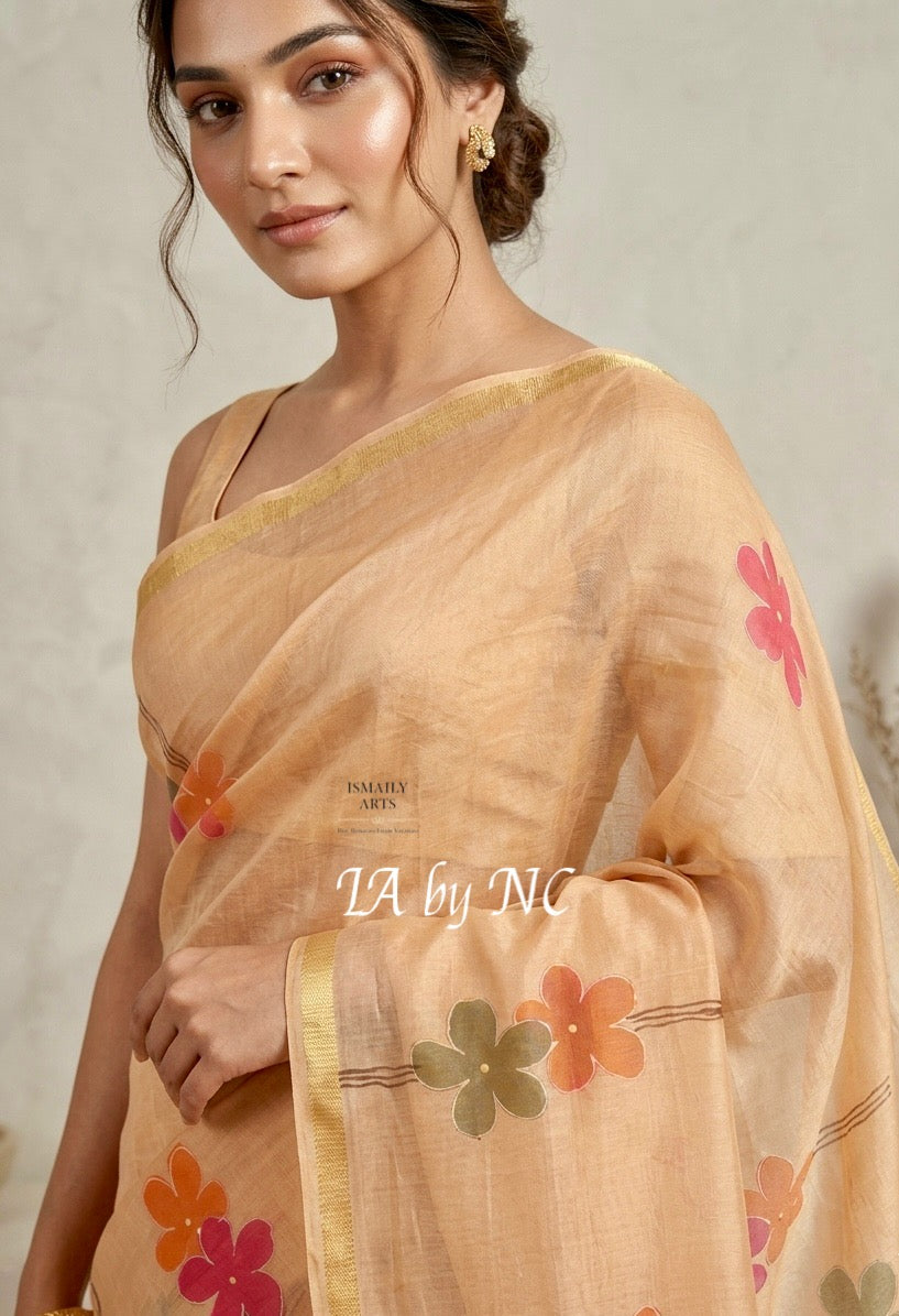 Pale Banarasi Pure Kora Silk Saree