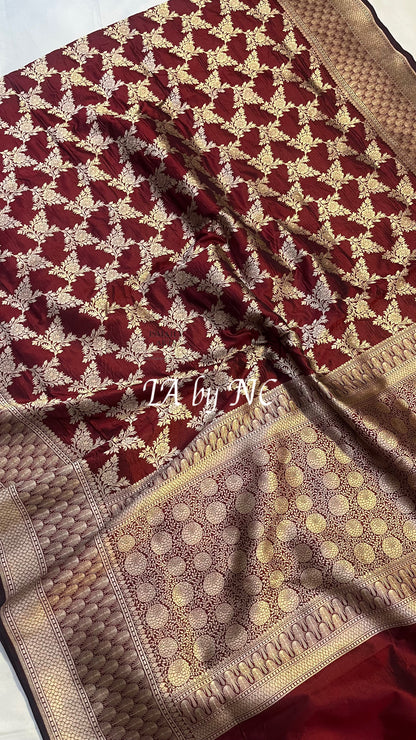 Walnut Banarasi Pure Katan Silk Pattu Saree
