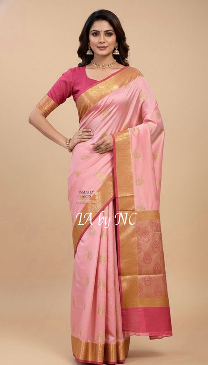 Punch Banarasi Pure Katan Silk Raw Mango Saree