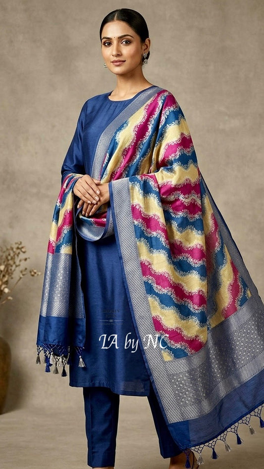 Prussian Banarasi Pure Munga Silk Dupatta