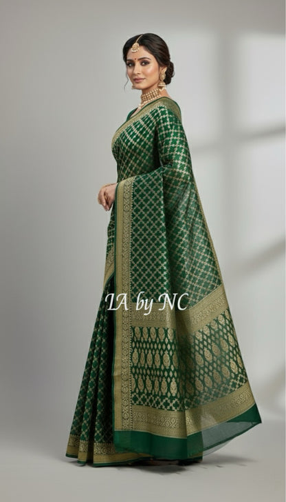 Sacramento Banarasi Pure Khaddi Georgette Saree