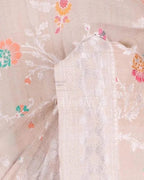 Beige Banarasi Pure Khaddi Tussar Georgette Meenakari Saree