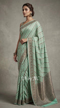 Turquoise Banarasi Pure Chiffon Georgette Sarees