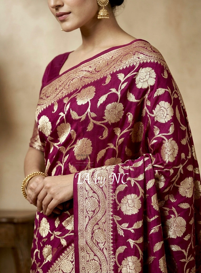 Byzantine Banarasi Pure Chiffon Georgette Saree