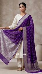 Grape Banarasi Pure Khaddi Georgette Dupatta