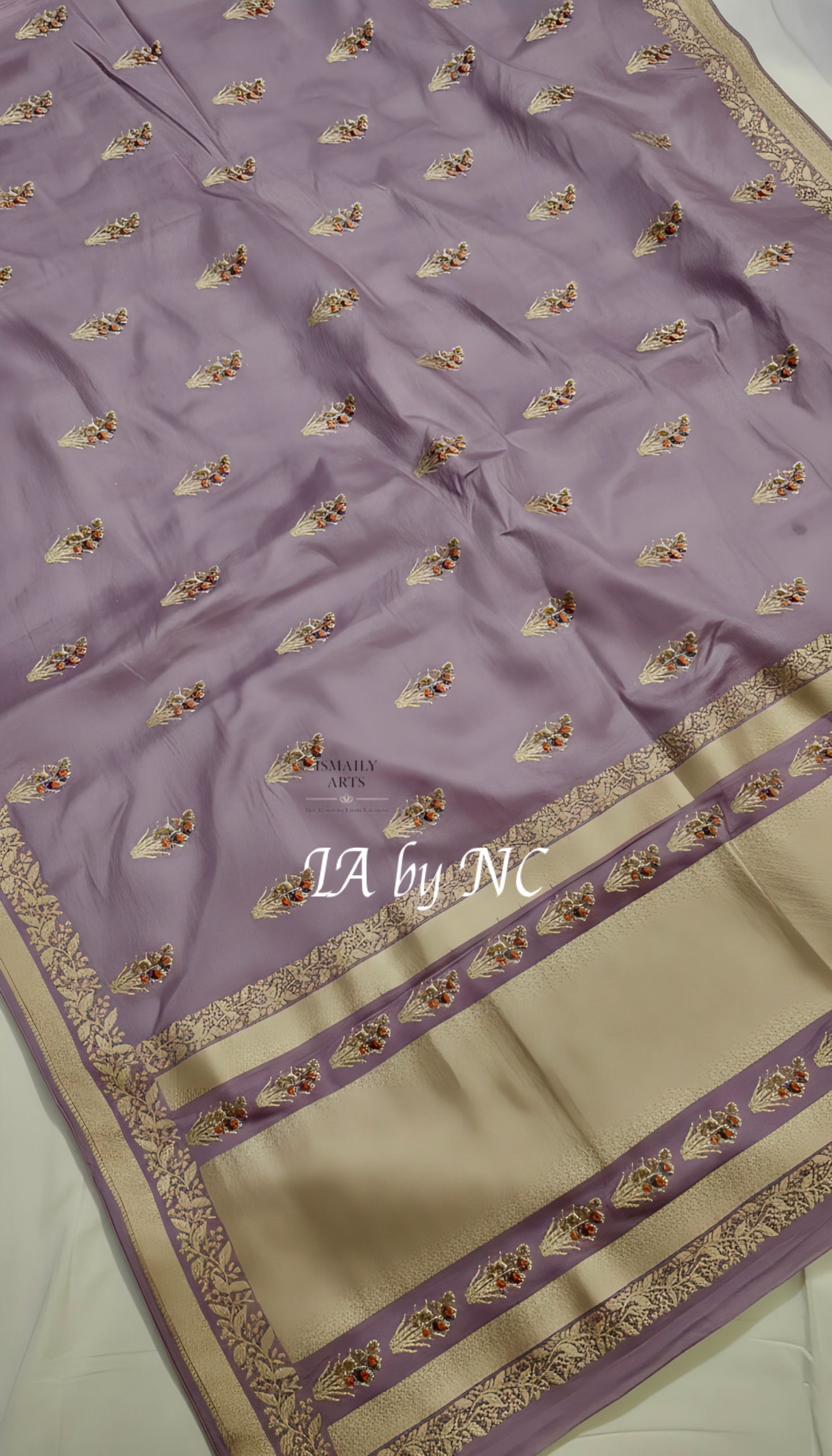African Banarasi Mashru Katan Silk Meenakari Saree