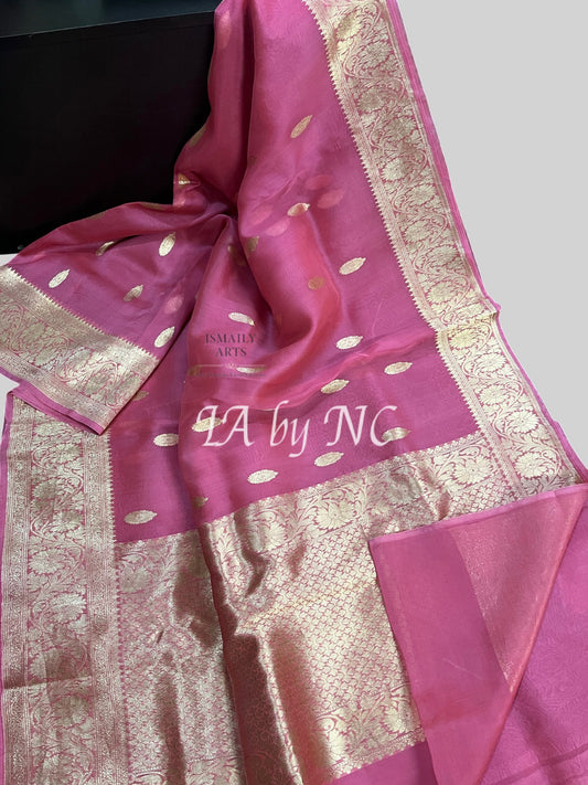 Thulian Banarasi Pure Kora Organza Kadwa Saree