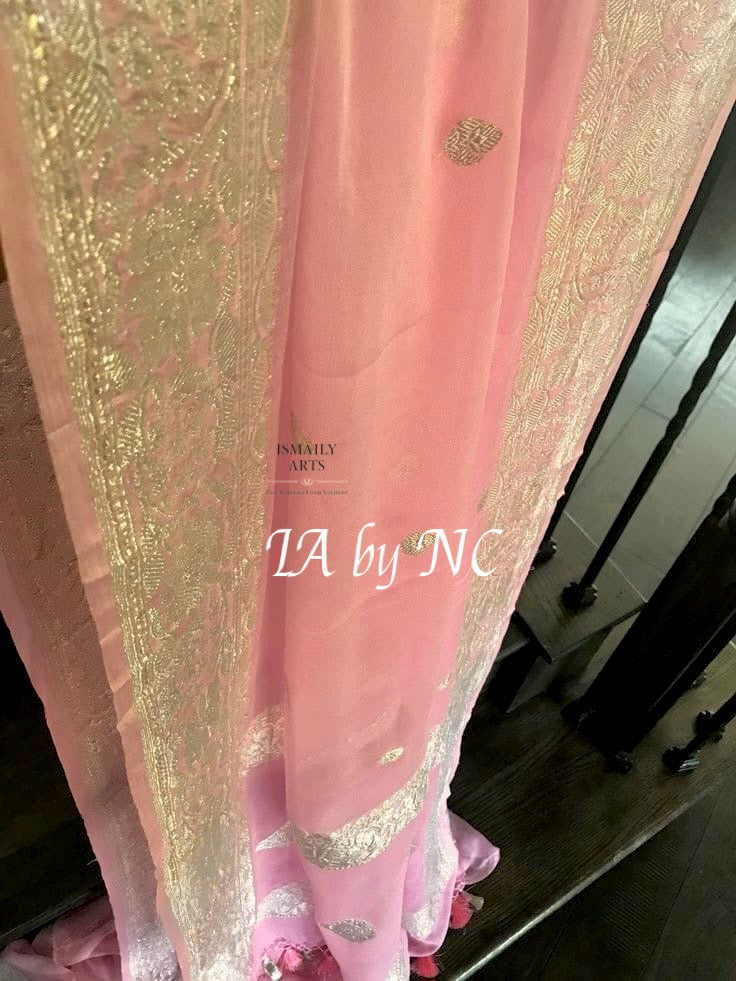 Baby Banarasi Pure Khaddi Georgette Kadwa Saree