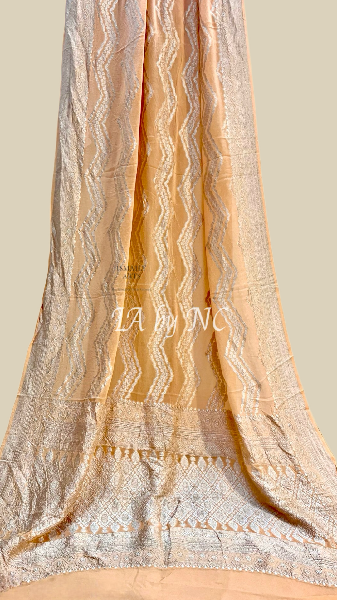 Tawny Banarasi Pure Khaddi Georgette Saree