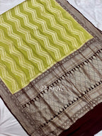 Moss Banarasi Pure Khaddi Georgette Saree