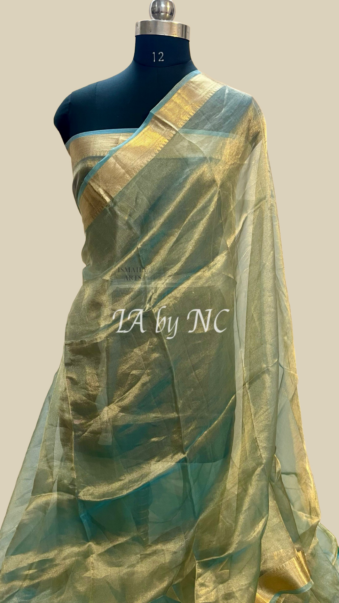 Turquoise Banarasi Pure Tissue Silk Saree