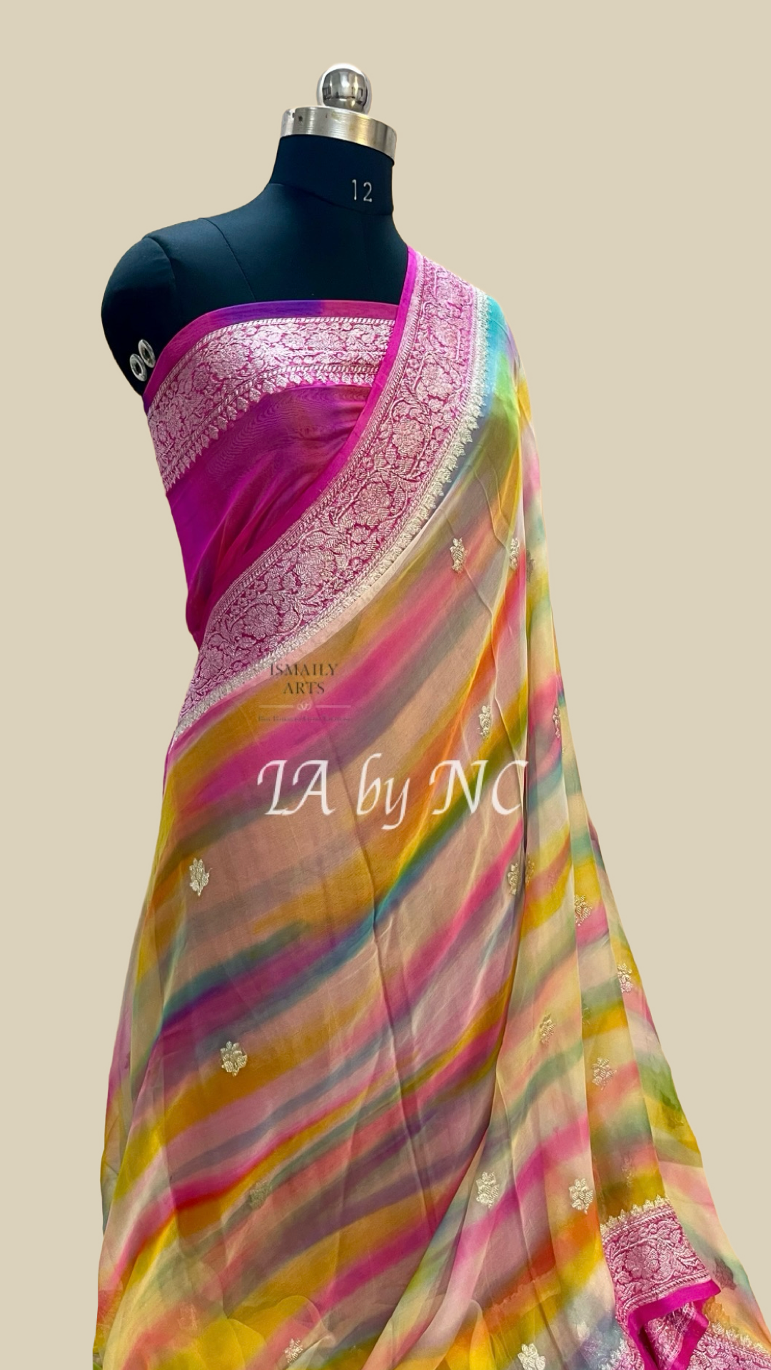 Rani Banarasi Pure Khaddi Georgette Kadwa Saree