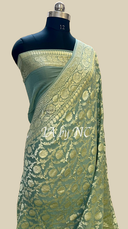 Beryl Banarasi Pure Khaddi Georgette Saree