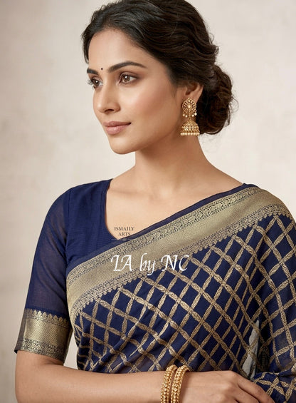 Space Banarasi Pure Khaddi Georgette Saree