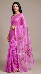Rose Banarasi Pure Kora Silk Saree