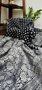 Black Banarasi Pure Khaddi Georgette Saree