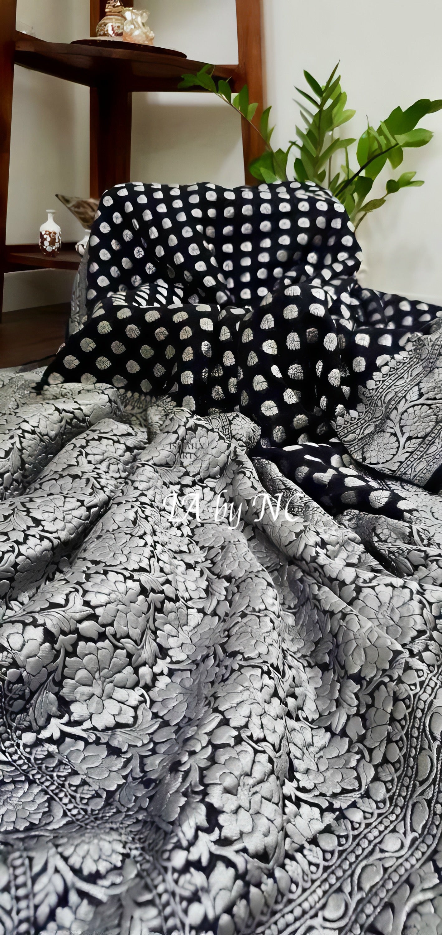 Black Banarasi Pure Khaddi Georgette Saree