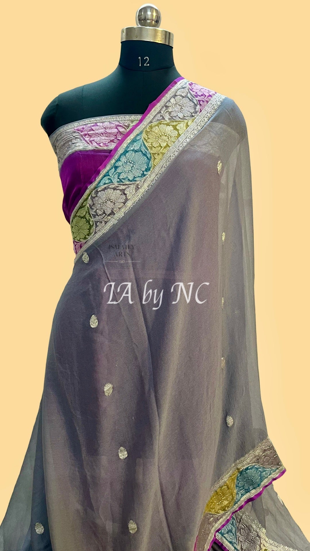 Iron Banarasi Pure Khaddi Georgette Kadwa Saree