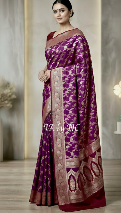 Byzantine Banarasi Mashru Katan Silk Saree