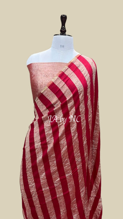 Crimson Banarasi Pure Munga Silk Saree
