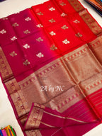 Mulberry Banarasi Pure Kora Silk Kadwa Saree