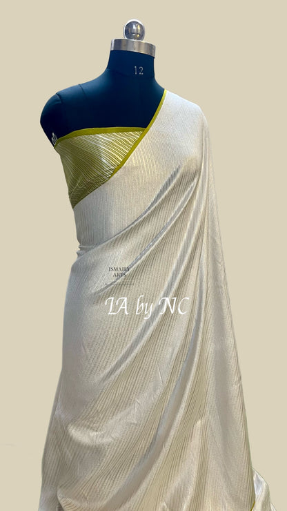 Offwhite Banarasi Pure Khaddi Georgette Saree