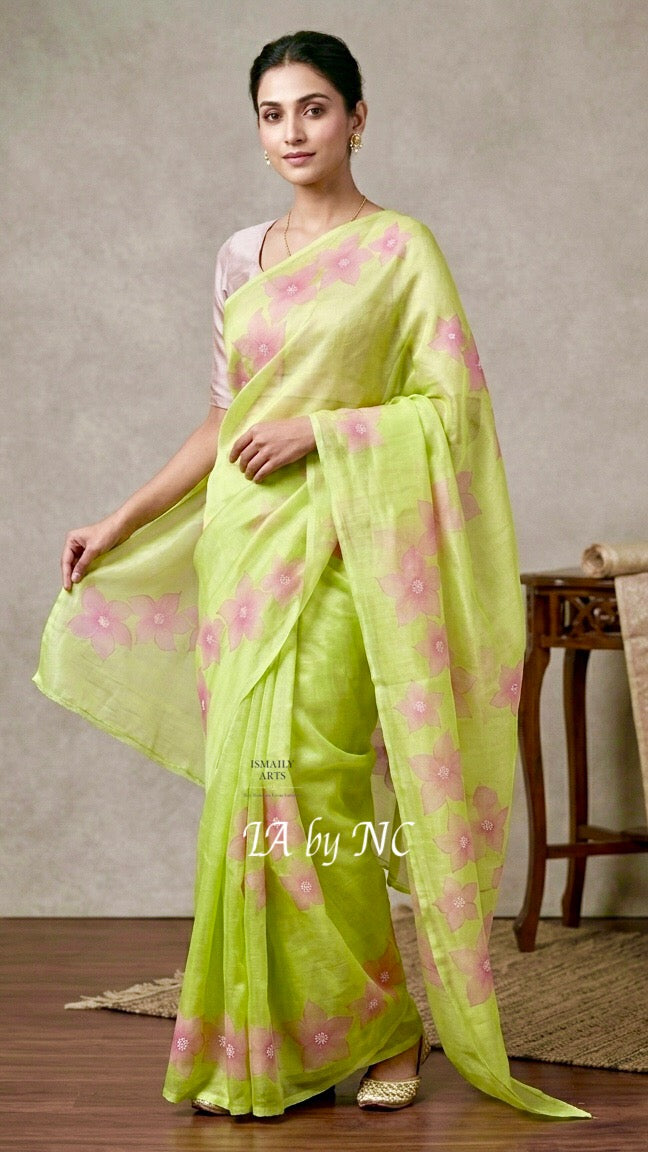 Tuscany Banarasi Pure Kora Organza Saree