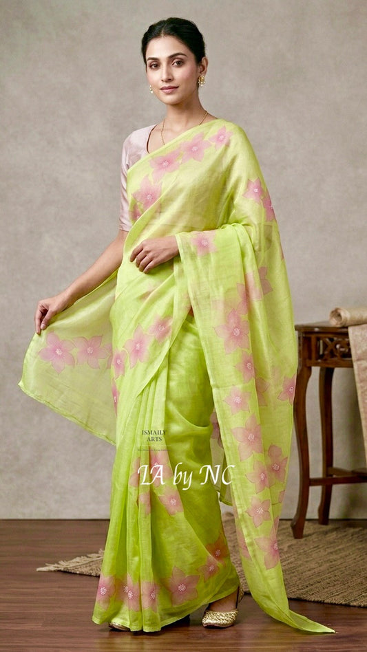 Tuscany Banarasi Pure Kora Organza Saree