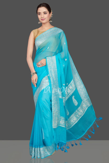 Baby Banarasi Pure Khaddi Georgette Kadwa Saree