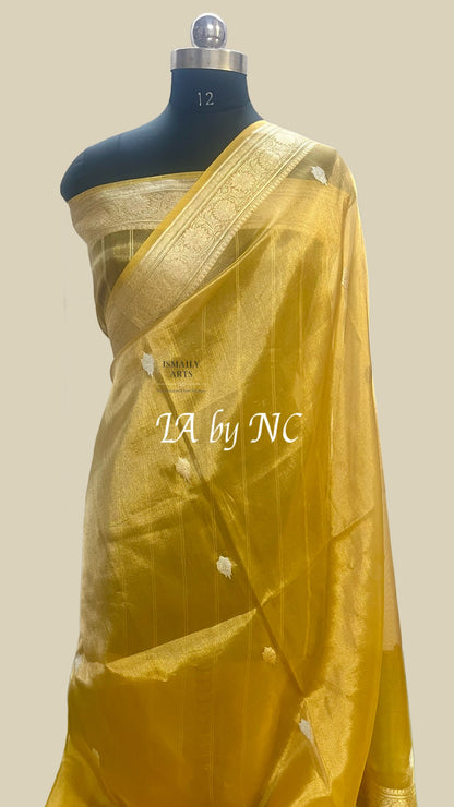 Goldenrod Banarasi Pure Tissue Silk Sona Rupa Kadwa Saree