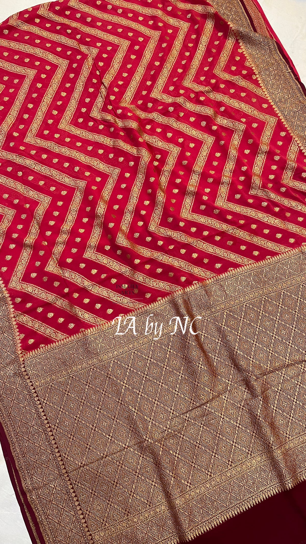 Imperial Banarasi Pure Khaddi Georgette Saree
