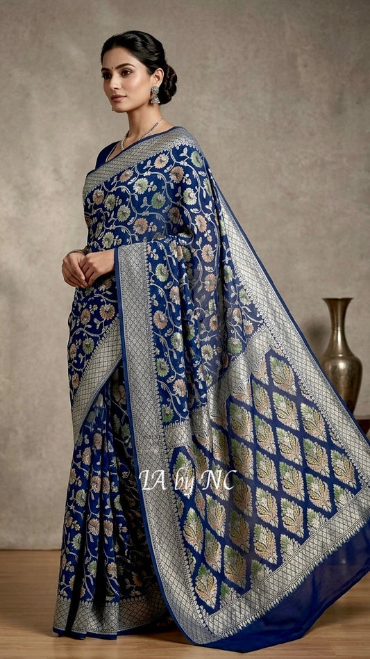 German Banarasi Pure Khaddi Georgette Saree